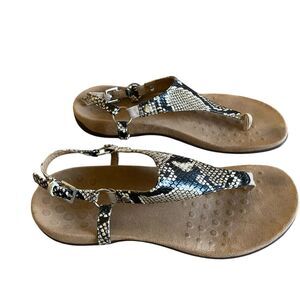 Vionic Thong Sandals Women 8 EU 39 Multicolor Snake Coastal Beach Summer Casual